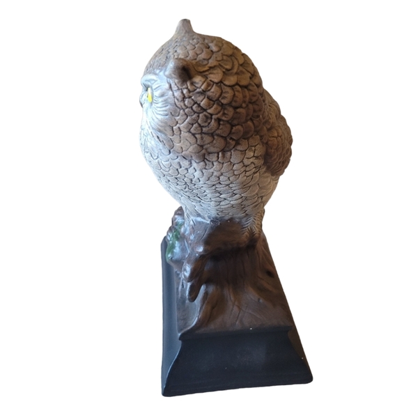 Vintage Ceramic Owls Set of 2 Evergreen Ceramics 1978 Retro Home  Decor Brown 9" - Picture 10 of 11